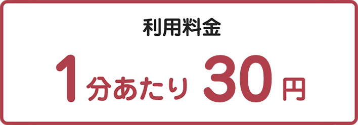利用料金：1分あたり30円